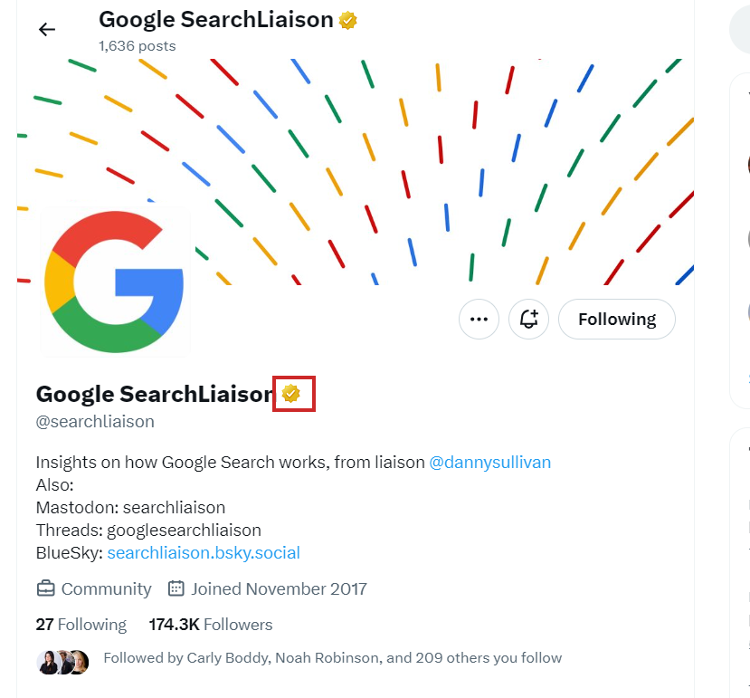 Google SearchLiaison oldala az X-en