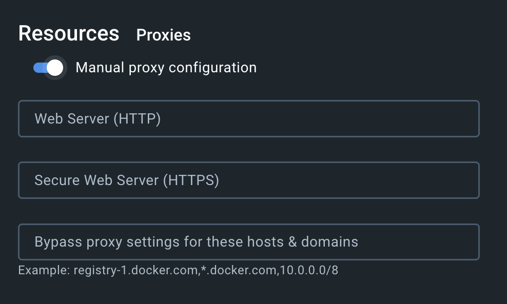 Kézi proxy konfiguráció