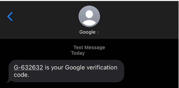 Google-ellenőrzés SMS-ben küldött OTP-n keresztül