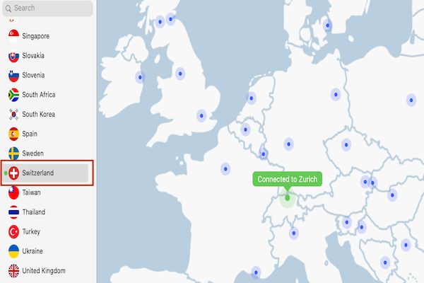 NordVPN-desktop-app-interfész