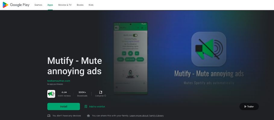 Mutify, a Spotify hirdetésblokkoló eszköze