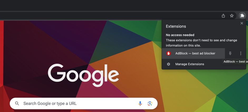   AdBlock Chrome bővítmény