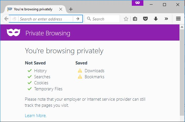 Firefox privát böngésző