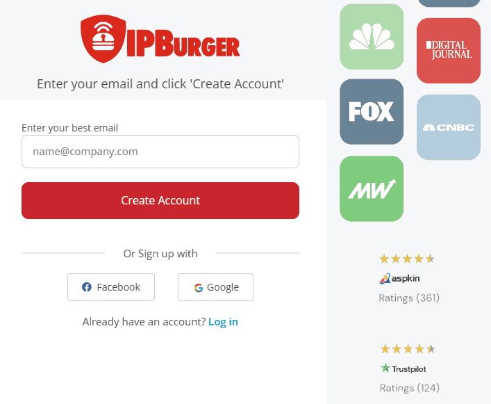 Képernyőkép az IPBurger webhelyről