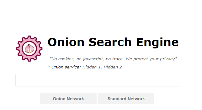 Az Onion Search Engine kezdőlapja