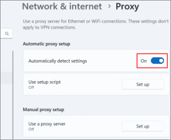 Proxy automatikus proxy beállítása 