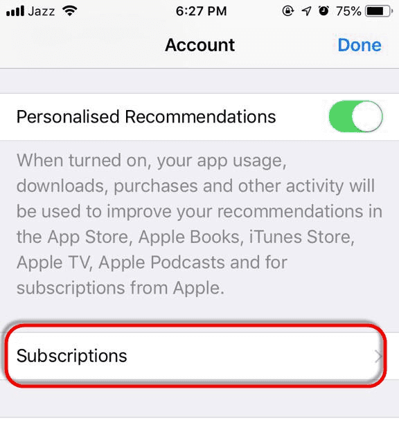 Apple ID fiók beállításai