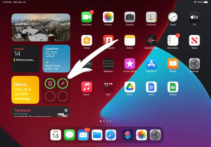 Képernyőkép az Apple Pencil Battery Notificationről iPaden