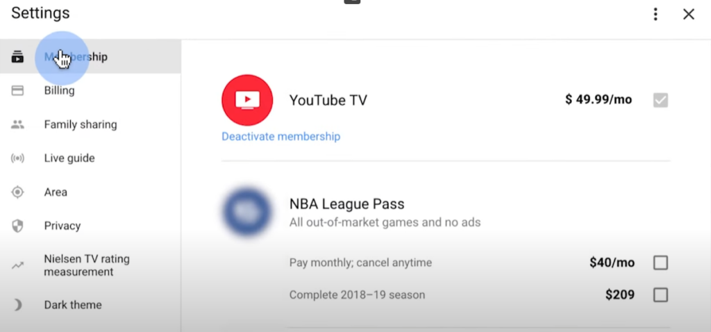 A YouTube TV lemondása: (iOS, Android vagy internet)