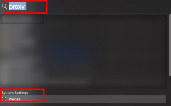 Mac Spotlight proxyk keresése
