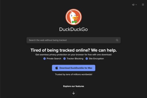 DuckDuckGo kezdőlap