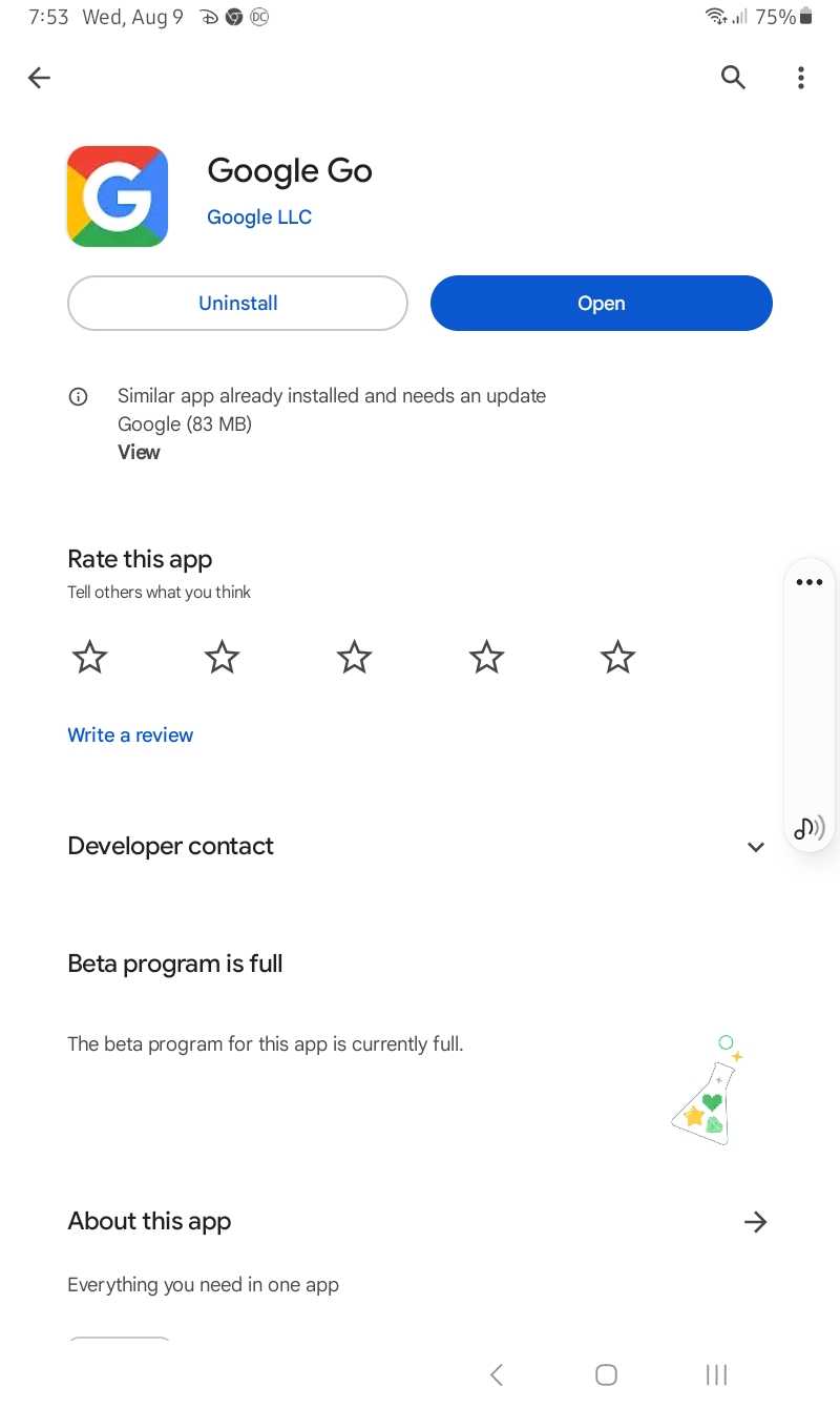 Google Go a Play Store-ban