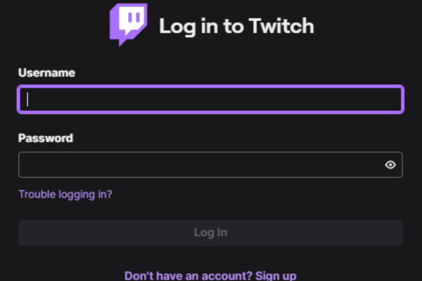 Twitch bejelentkezés