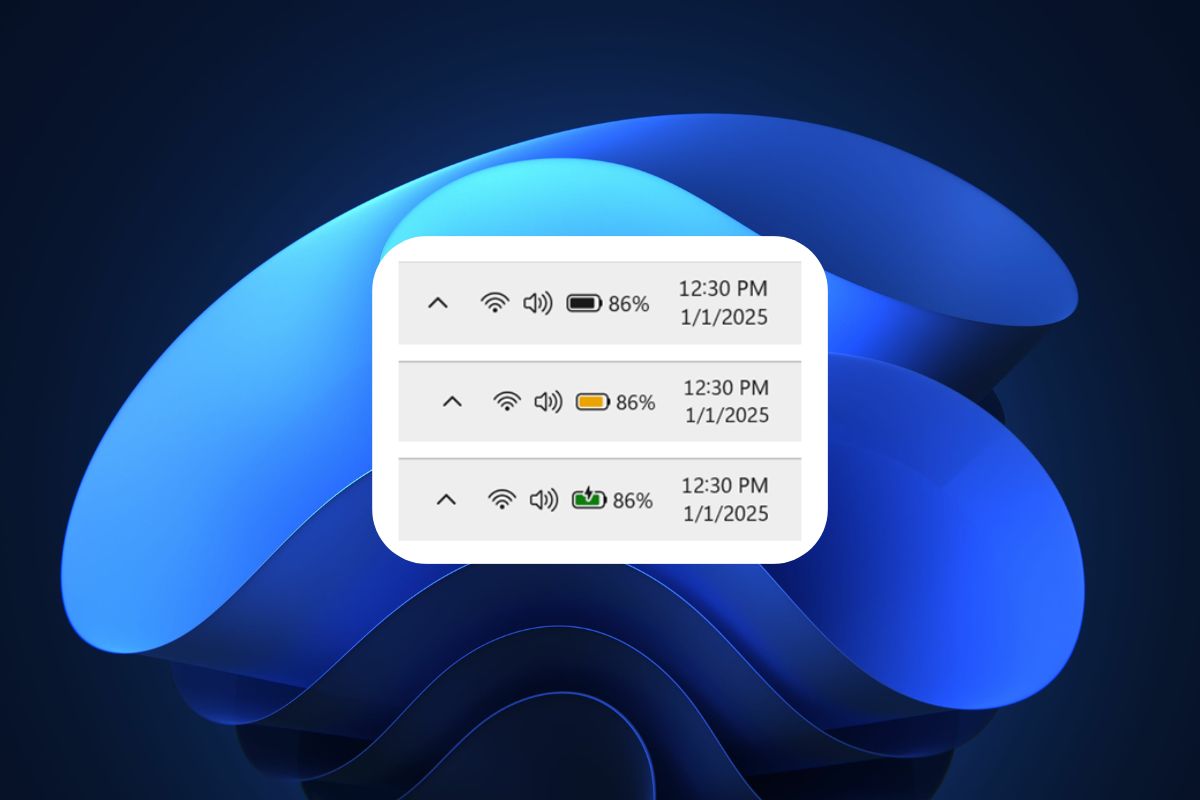Nincs többé fehér ikon: A Windows 11 akkumulátorfrissítése színekkel és százalékos értékkel a tálcán