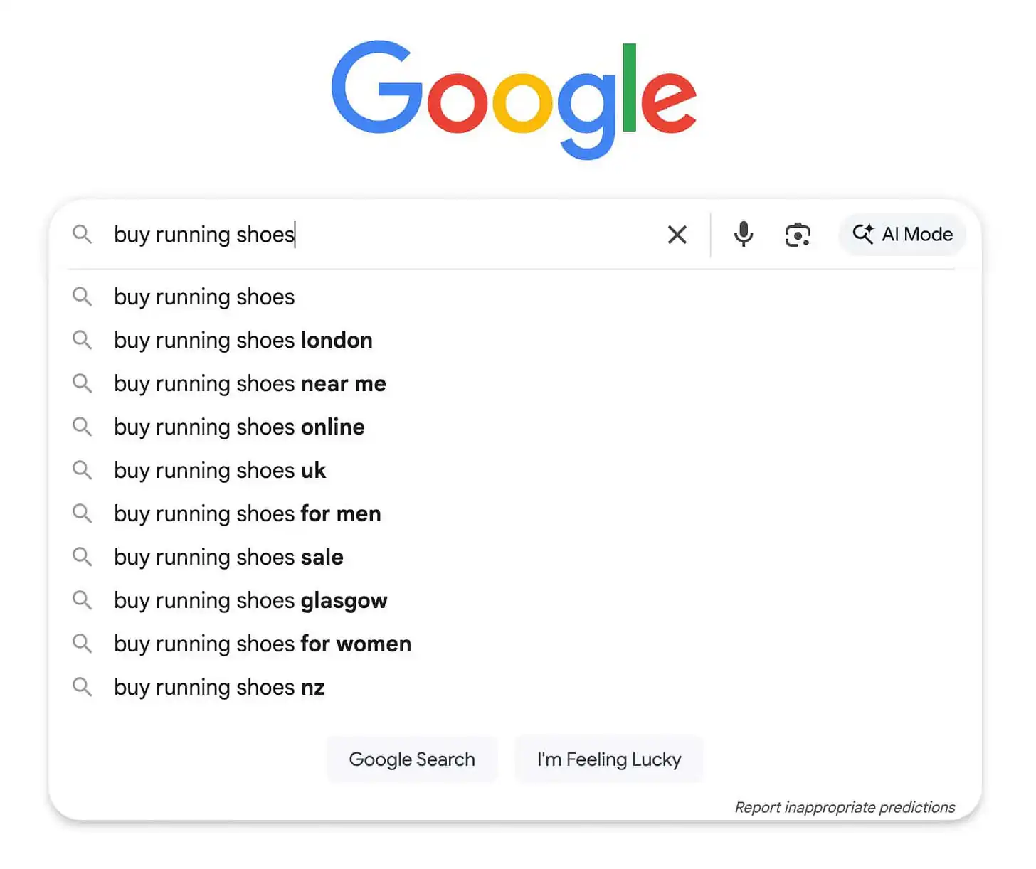 A Google keresőfelület makettje A Google keresőfelület makettje